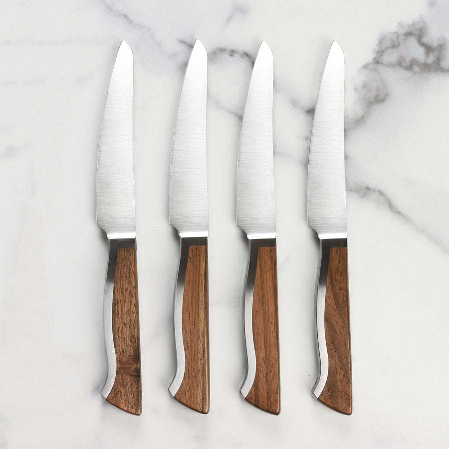 Gude Caminada 4 Piece Steak Knife Set, Fine Edge