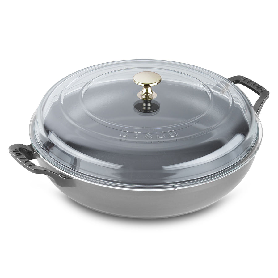 Staub 3.5-quart Graphite Gray Braiser with Glass Lid