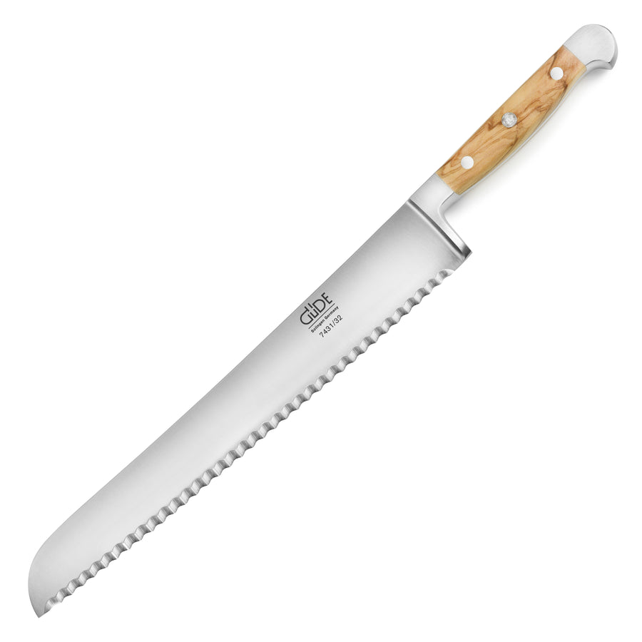 Franz Gude 12.6" Large Bread Knife with Olive Wood Handle, Left-Handed