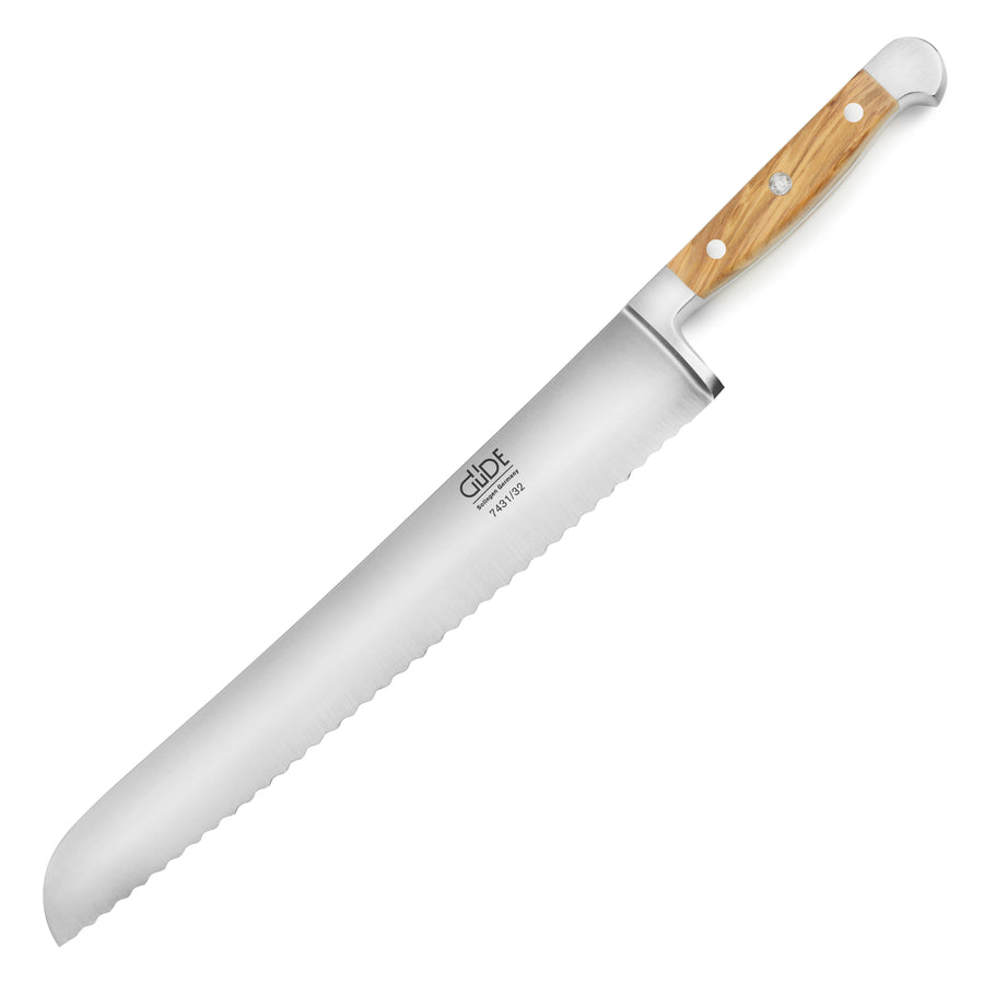 Franz Gude 12.6" Large Bread Knife with Olive Wood Handle, Right-Handed