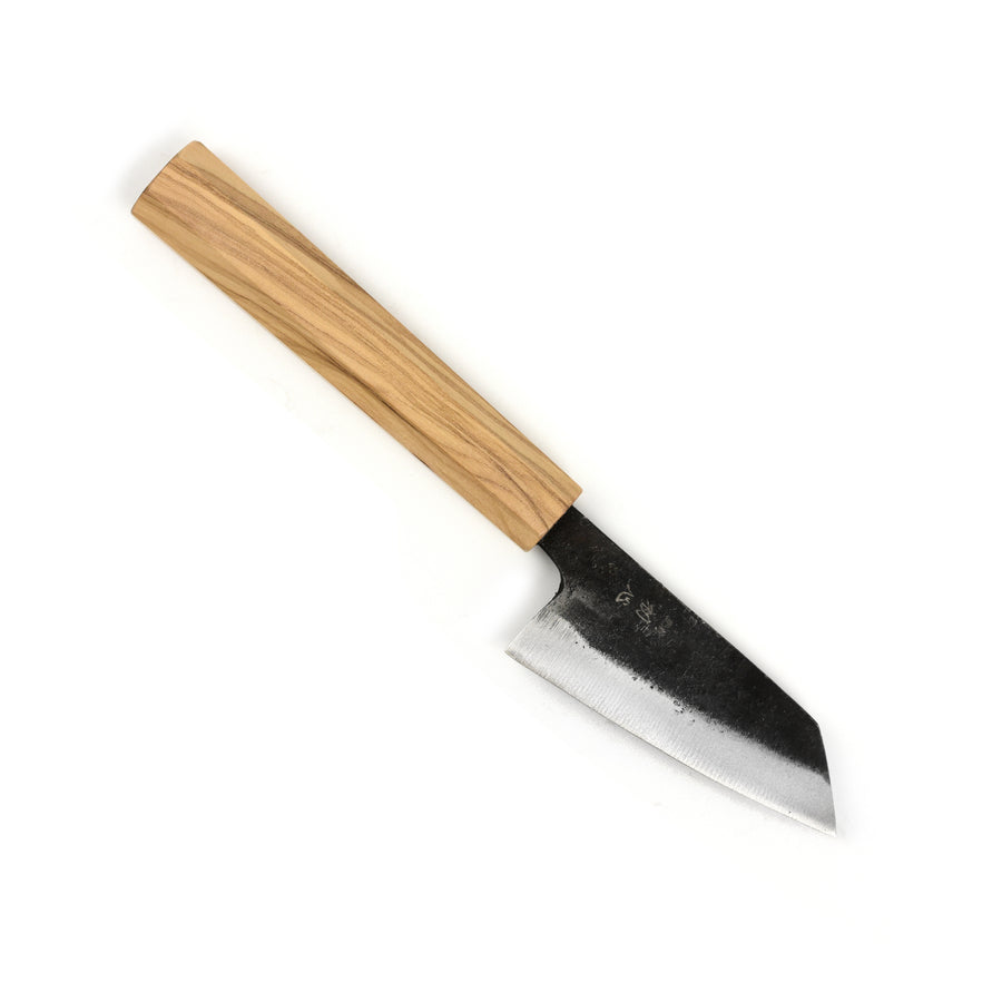 Hatsukokoro Kurogane Aogami #2 Kurouchi 3.1" Ko-Bunka, Olivewood