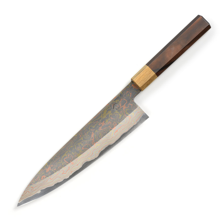 Hinoura Aogami #2 Colored Damascus 8.25" Gyuto