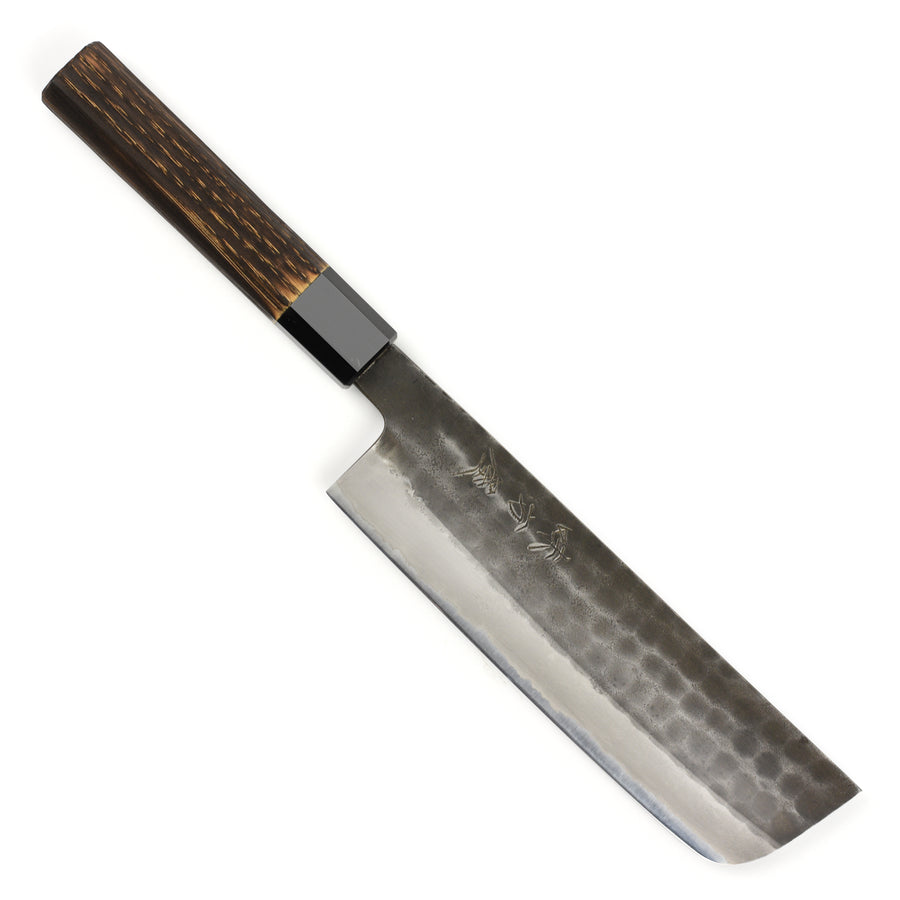 Hinoura Shirogami #2 Kurouchi Tsuchime 7" Nakiri