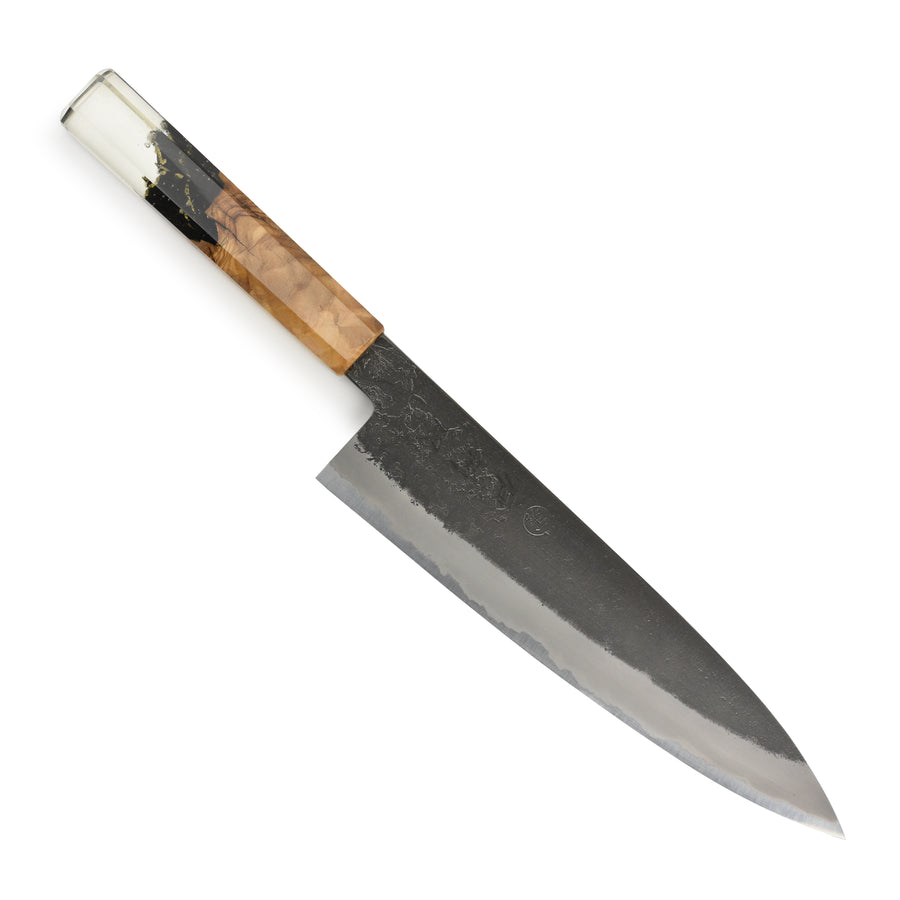 Hozan Tomoe x Hinoura Shirogami #2 Kurouchi 8.25" Gyuto