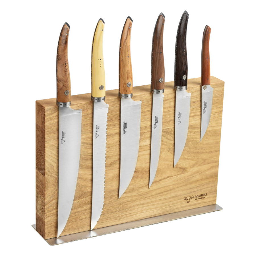 Laguiole en Aubrac 7 Piece Magnetic Knife Block Set