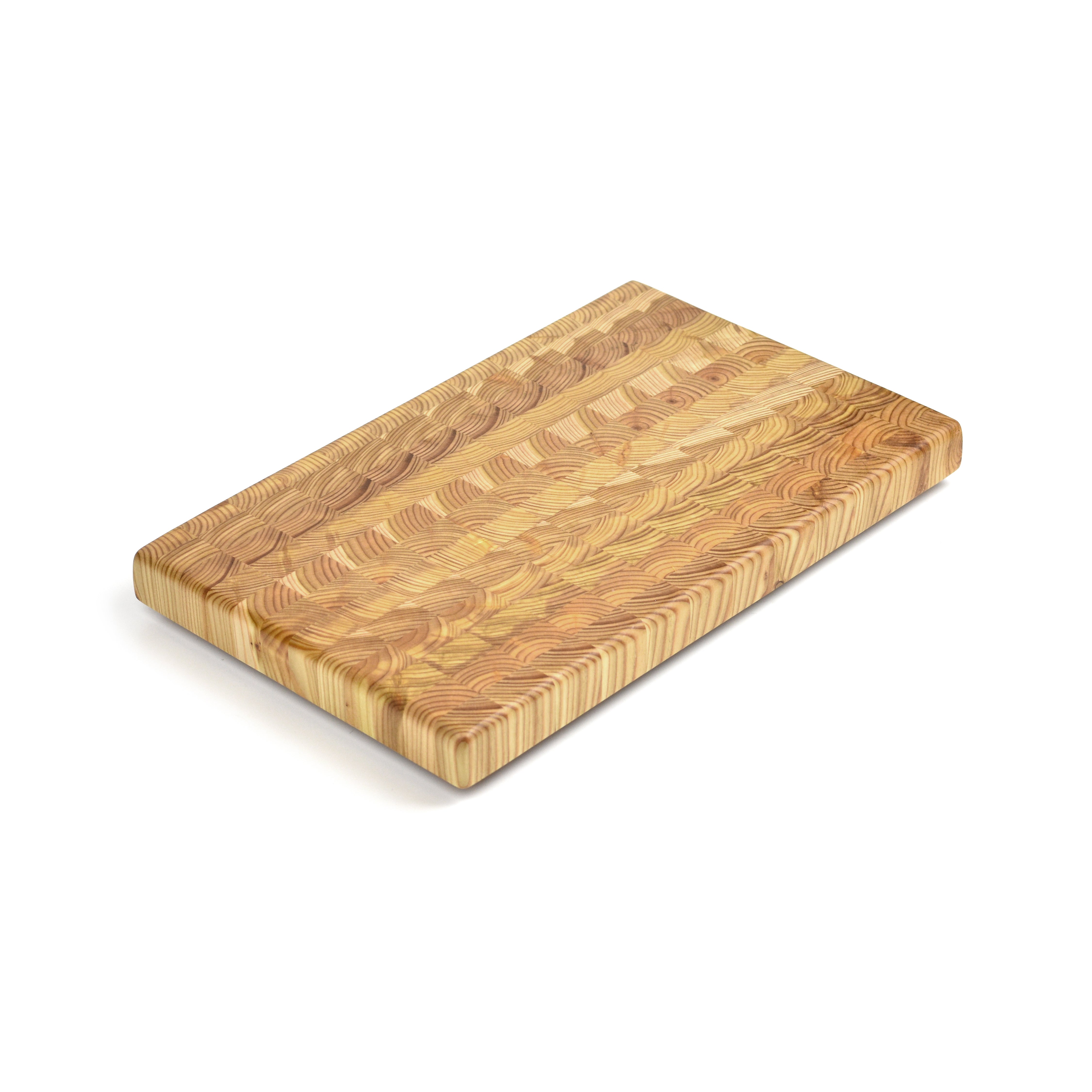 Larch Wood Cutting Board, Large One Hander, Canadian Made End Grain Chopping Blo