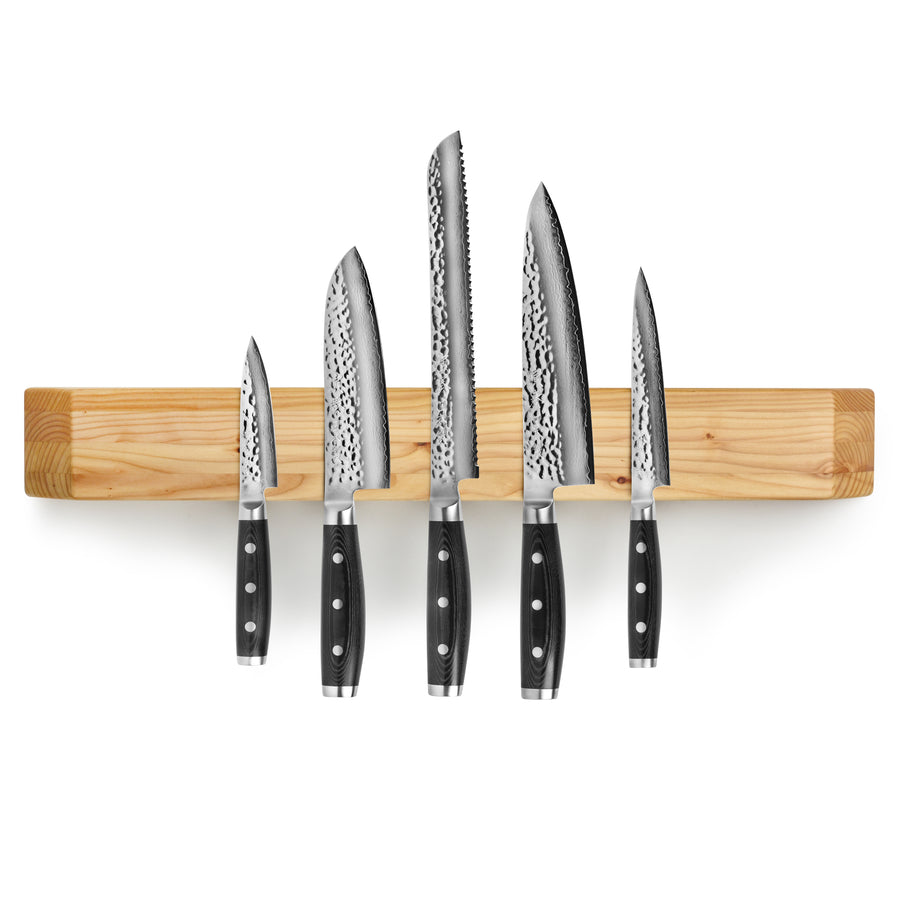 Larch Wood Wall-Mount Magnetic Knife Holder, 22.5"