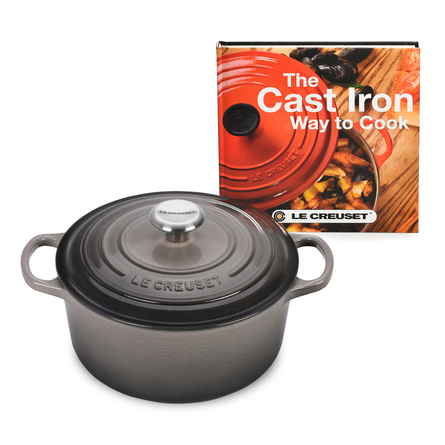 Le Creuset Signature Cast Iron 3.5-quart Oyster Round Dutch Oven & Cookbook Set