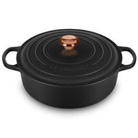 Le Creuset Black Licorice with Copper Knob Wide Dutch Oven - 6.75