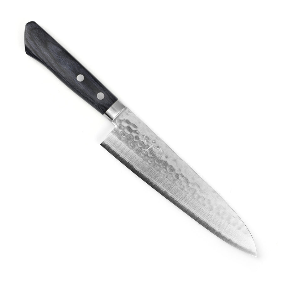 Masutani VG10 Hammered Damascus 7" Gyuto, Blue Handle