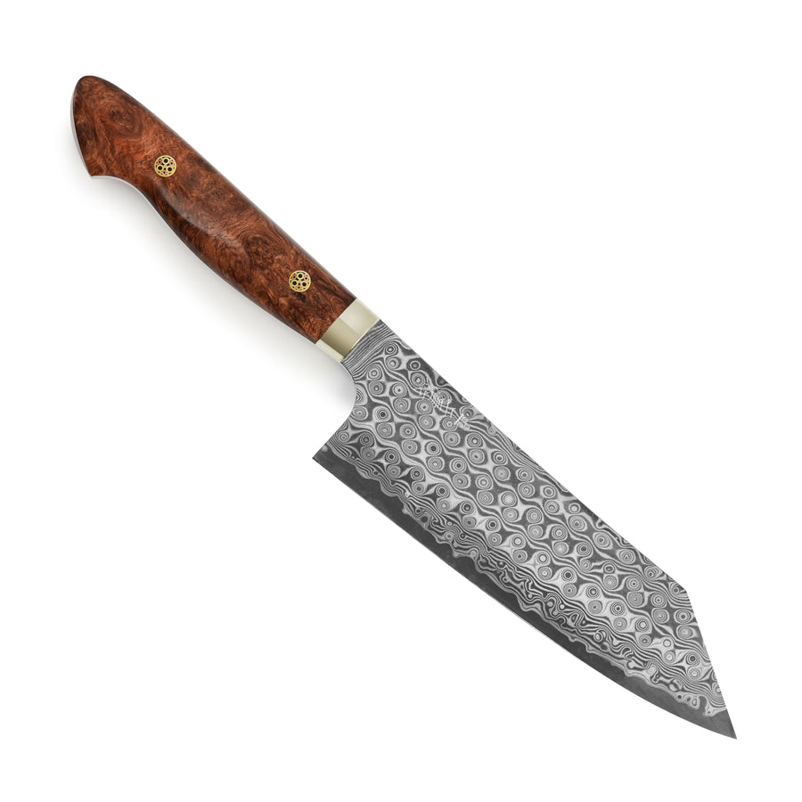 Nigara Anmon SG2 Damascus 7" Bunka, Quince Wood