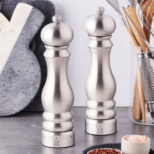 Peugeot Paris Stainless Steel 8.75" u'Select Salt & Pepper Mill Set