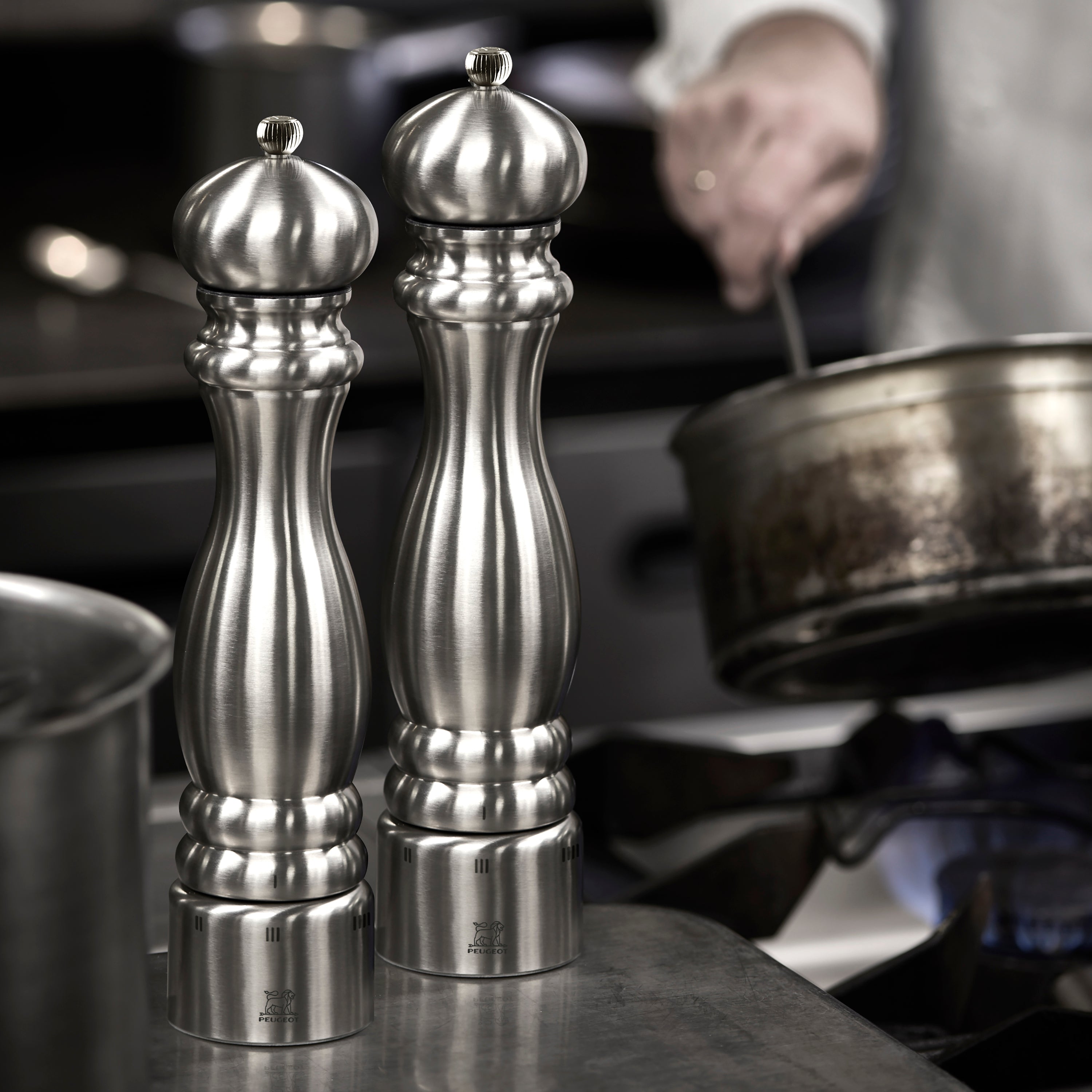 Peugeot Stainless Steel Salt & Pepper Mill Set - 12" u'Select