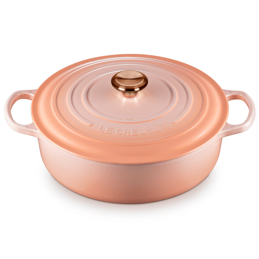 Le Creuset Signature Cast Iron 6.75-quart Peche Round Wide Dutch Oven with Copper Knob