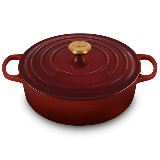 Le Creuset Signature Cast Iron 6.75-quart Rhone Round Wide Dutch Oven with Gold Knob