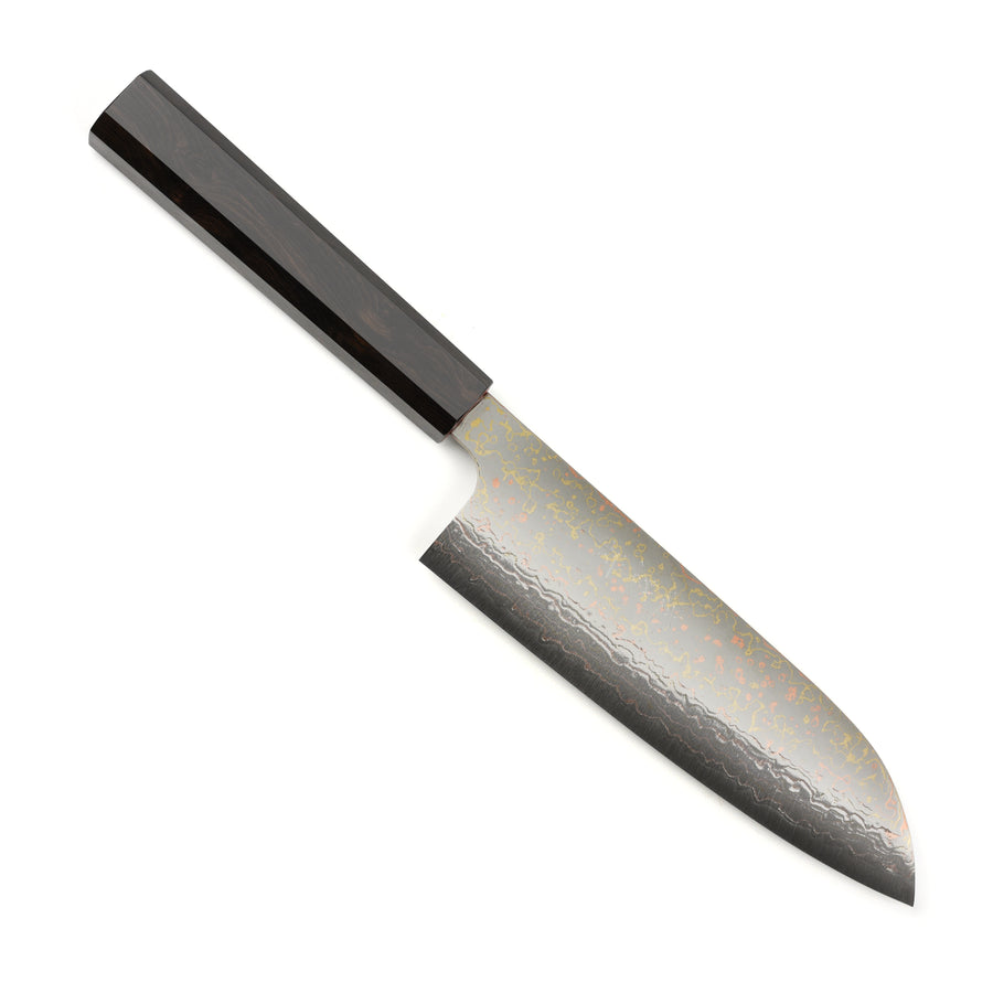 Saji Rainbow Damascus 6.5" Santoku
