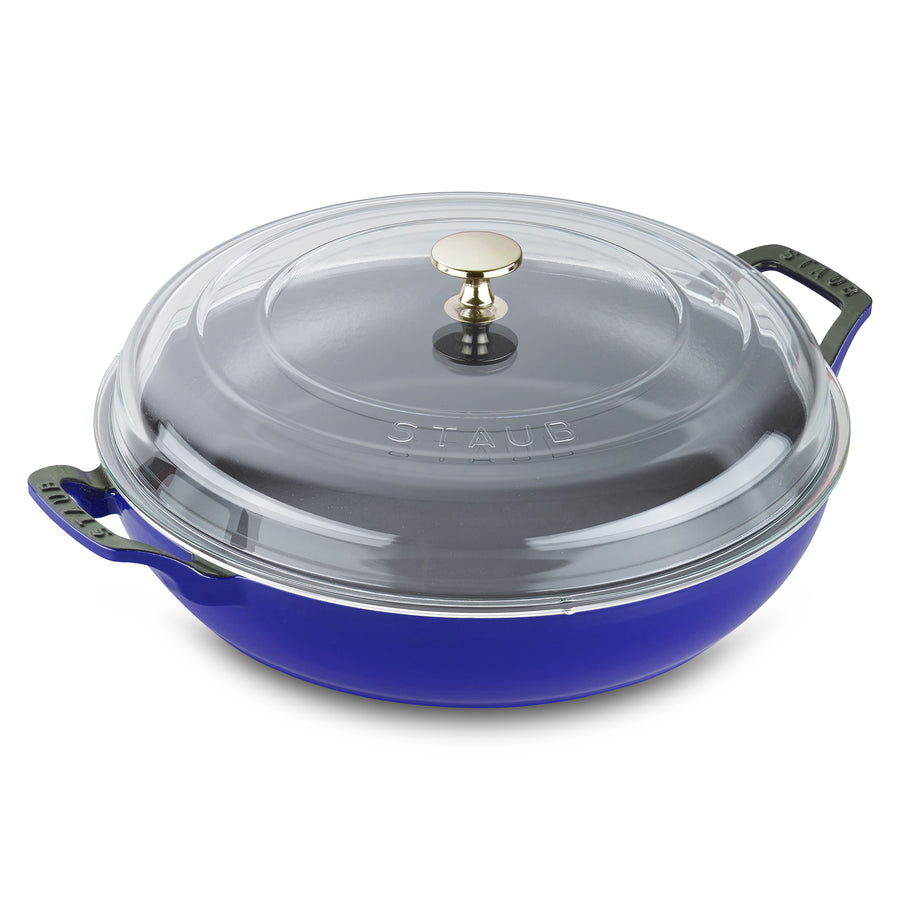 Staub 3.5-quart Sapphire Blue Braiser with Glass Lid