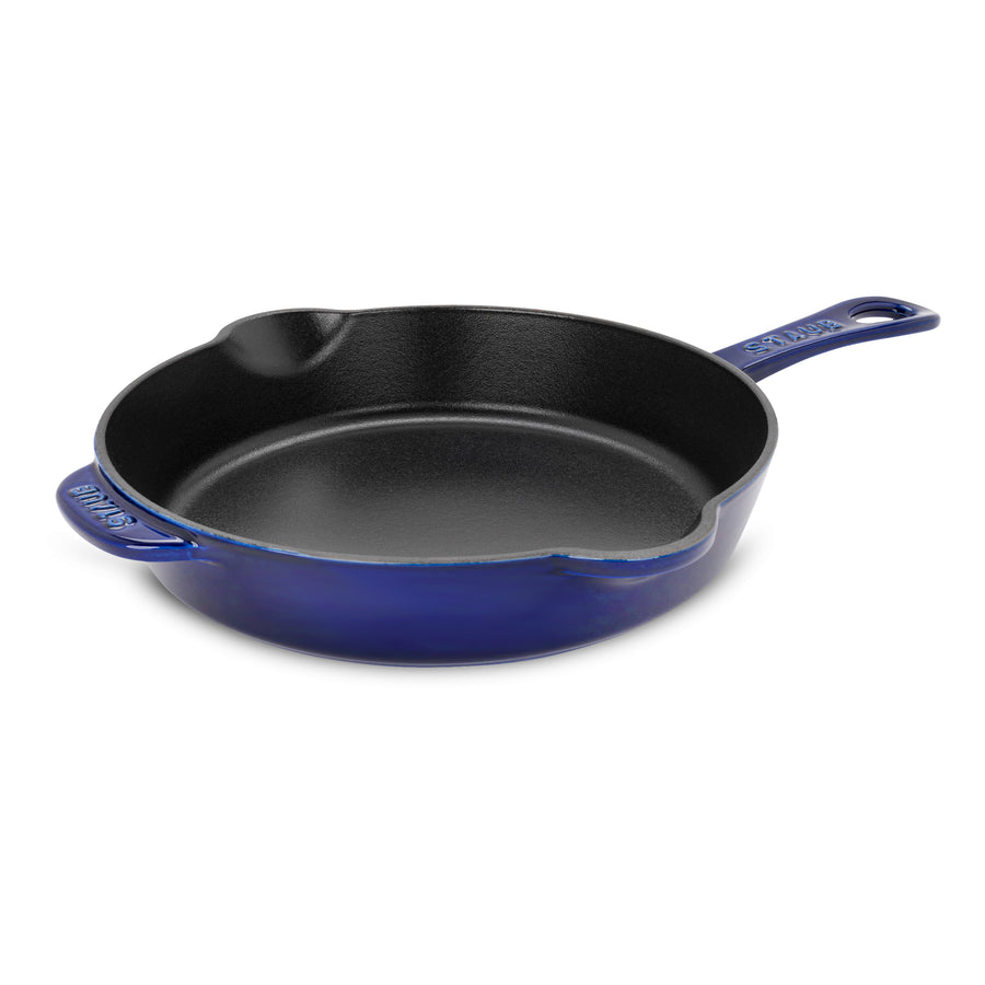 Staub 11" Sapphire Blue Cast Iron Deep Traditional Skillet