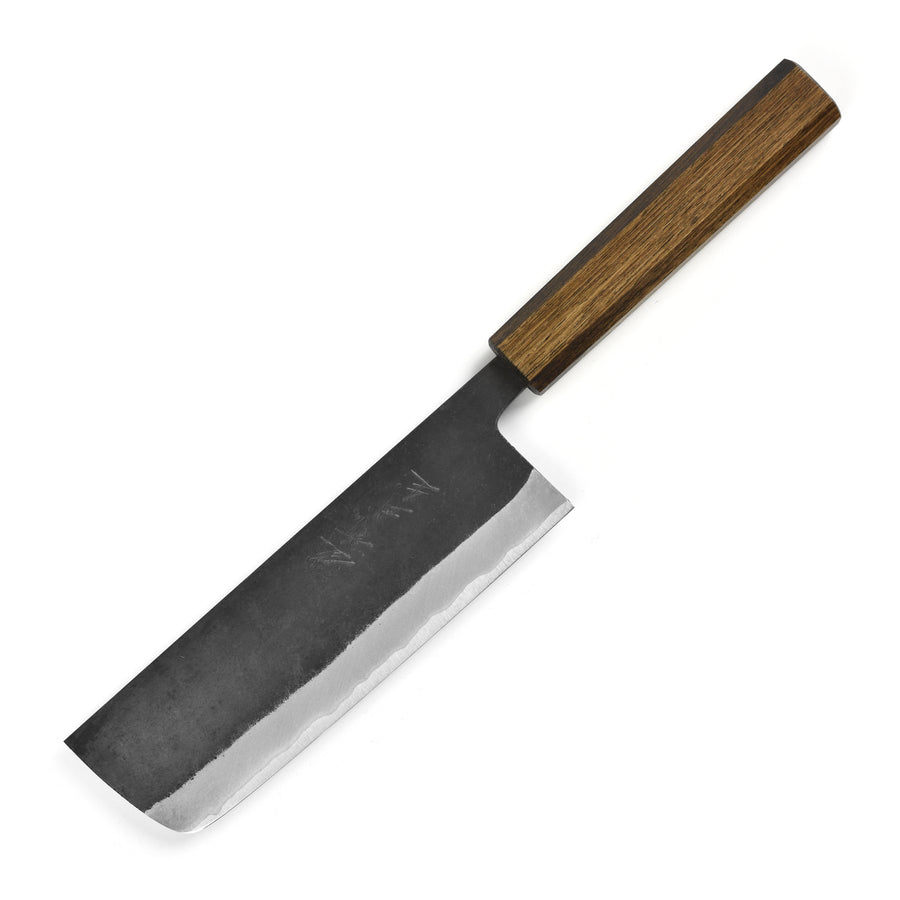 Shiro Kamo Aogami Super Kurouchi Stainless Clad 6.5" Nakiri