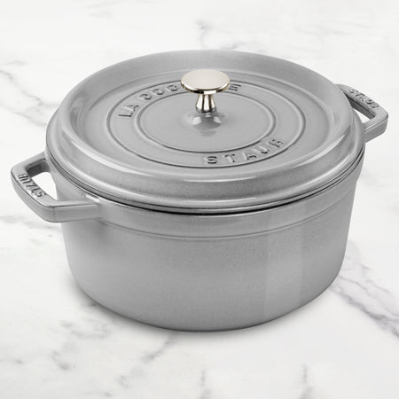 Staub Dutch Oven - 13.25-qt Round Cast Iron Cocotte - Graphite