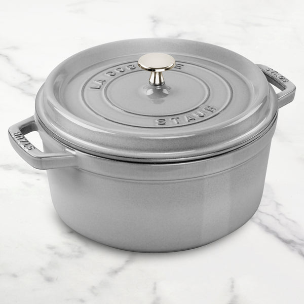Staub Dutch Oven - 13.25-qt Round Cast Iron Cocotte - Graphite