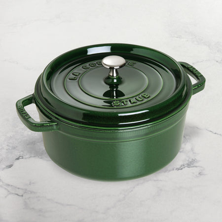 Staub Dutch Oven - 7-qt Cast Iron Cocotte - Basil – Cutlery and More