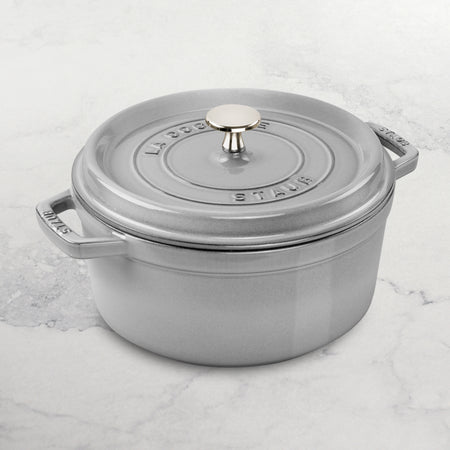 Staub Dutch Oven - 7-qt Cast Iron Cocotte - Graphite Gray