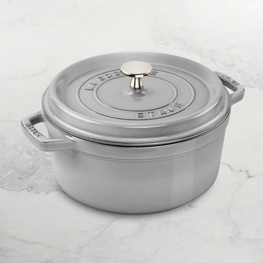 Staub Dutch Oven - 7-qt Cast Iron Cocotte - Graphite Gray