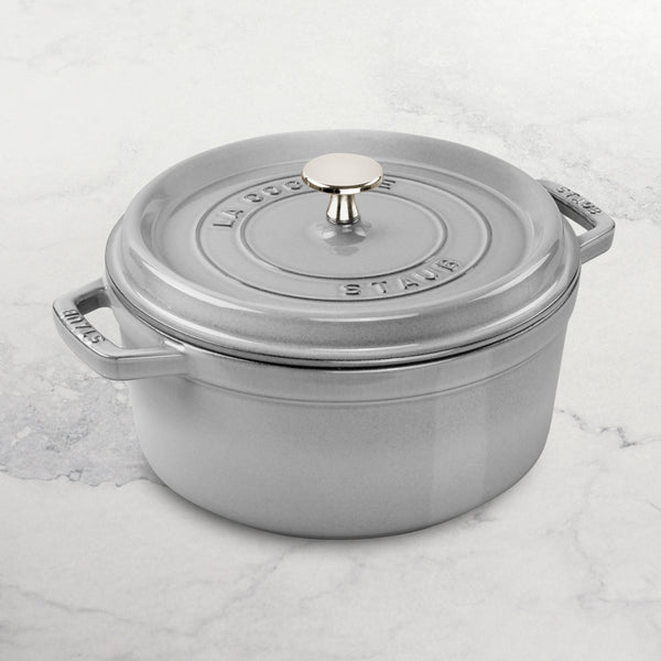 Staub Dutch Oven - 7-qt Cast Iron Cocotte - Graphite Gray