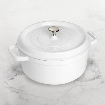 Staub Dutch Oven - 7-qt Cast Iron Cocotte - White – Cutlery and More