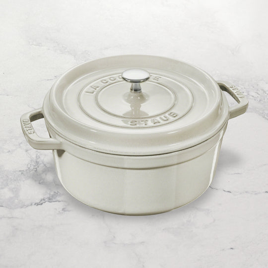Staub 7-quart White Truffle Round Dutch Oven