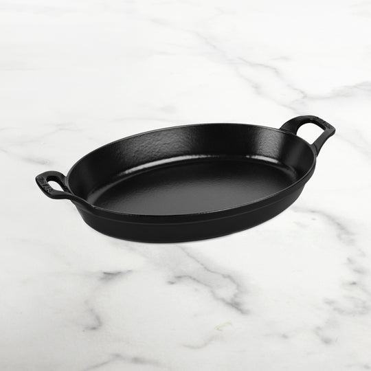 Staub Cast Iron 11" x 8" Matte Black Oval Au Gratin