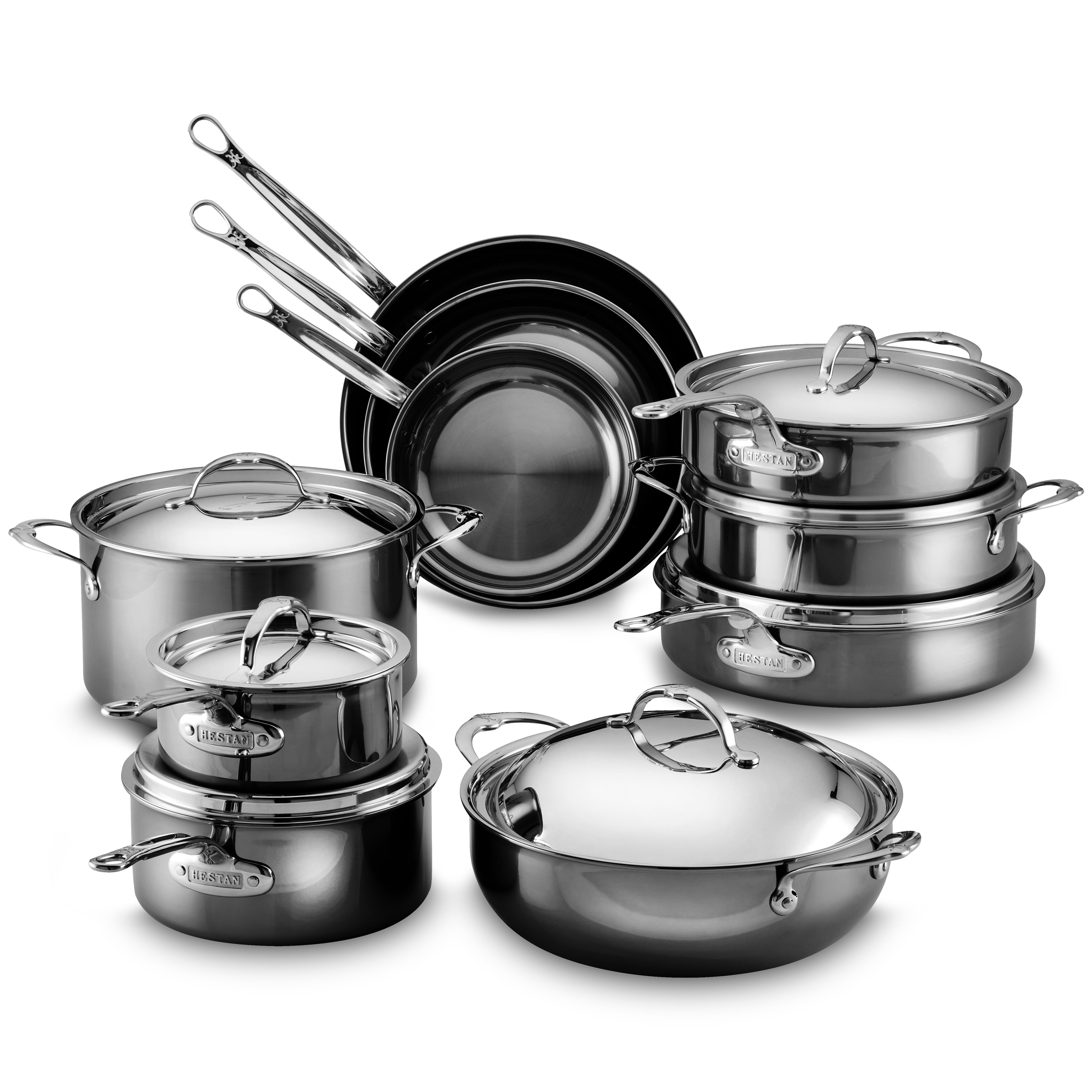 Hestan NanoBond Cookware Set - 17 Piece Titanium Stainless Steel ...