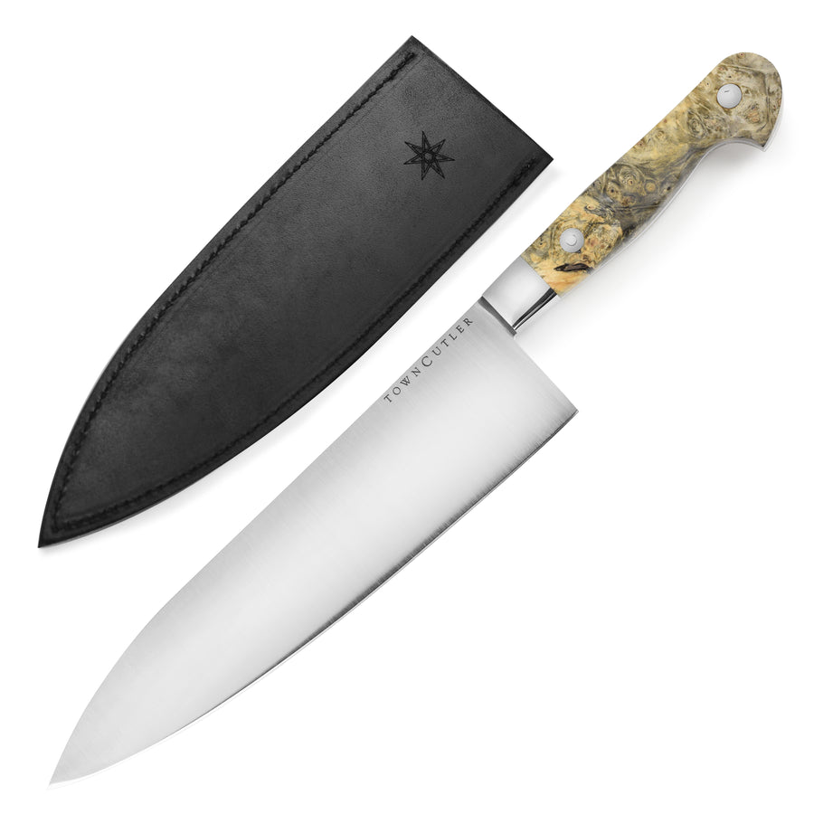 Town Cutler Classic AEB-L 8.5" Chef's Knife with Leather Sheath
