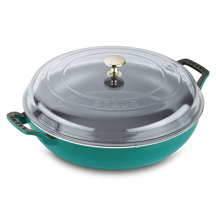 Staub 3.5-quart Turquoise Braiser with Glass Lid