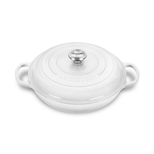 Le Creuset Signature Cast Iron 3.5-quart White Braiser