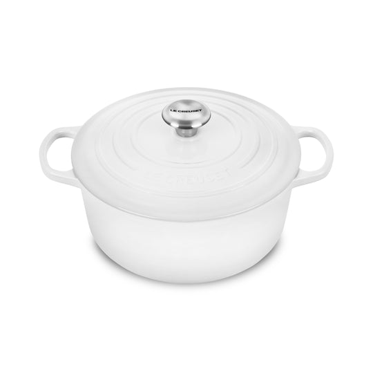 Le Creuset Signature Cast Iron 5.5-quart White Round Dutch Oven