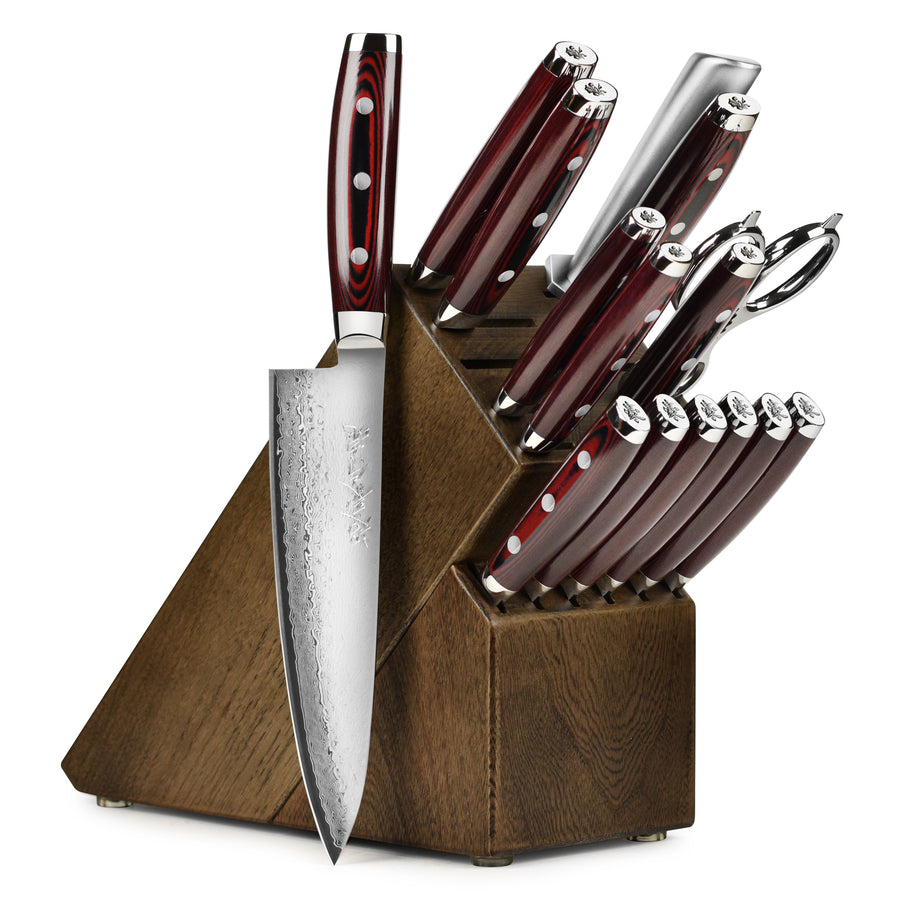 Yaxell Super Gou SG2 16 Piece Dark Ash Knife Block Set