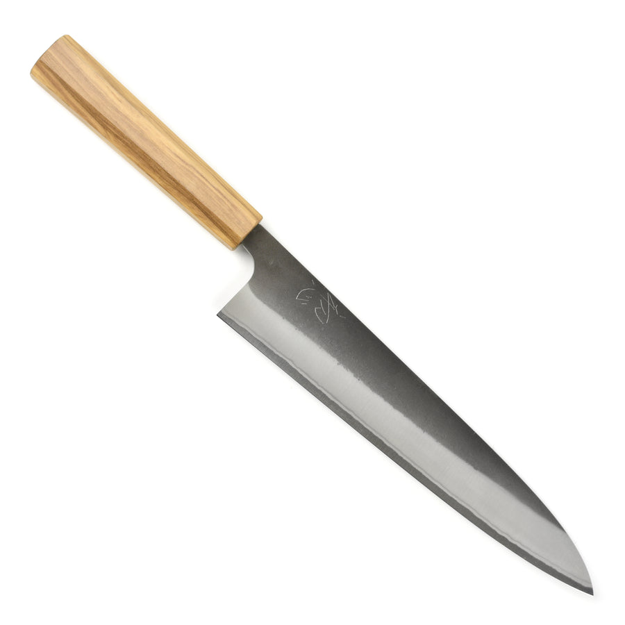 Yoshikane Shirogami #2 Kurouchi Stainless Clad 9.4" Gyuto, Olivewood