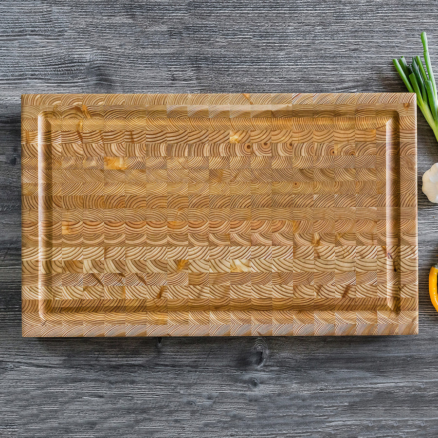 Larch Wood Large Carver's End Grain Cutting Board