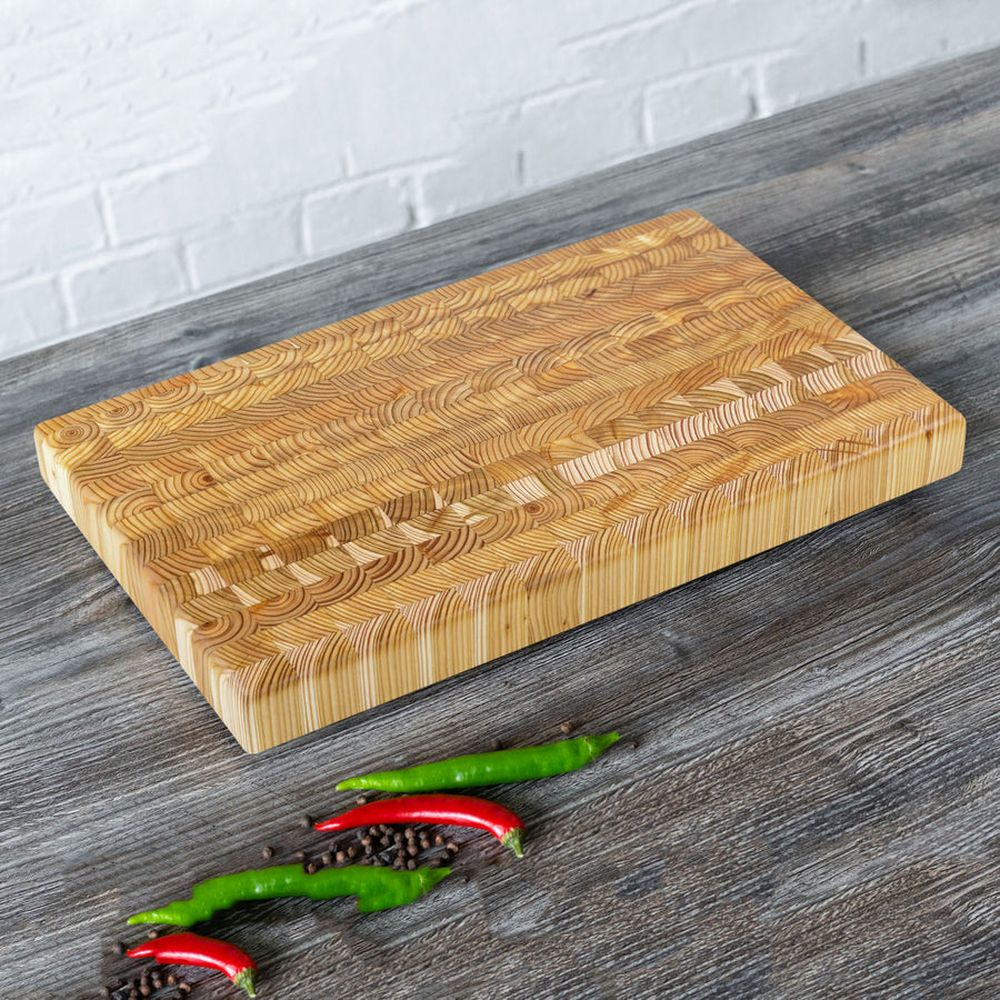 Larch Wood Small End Grain Cutting Board