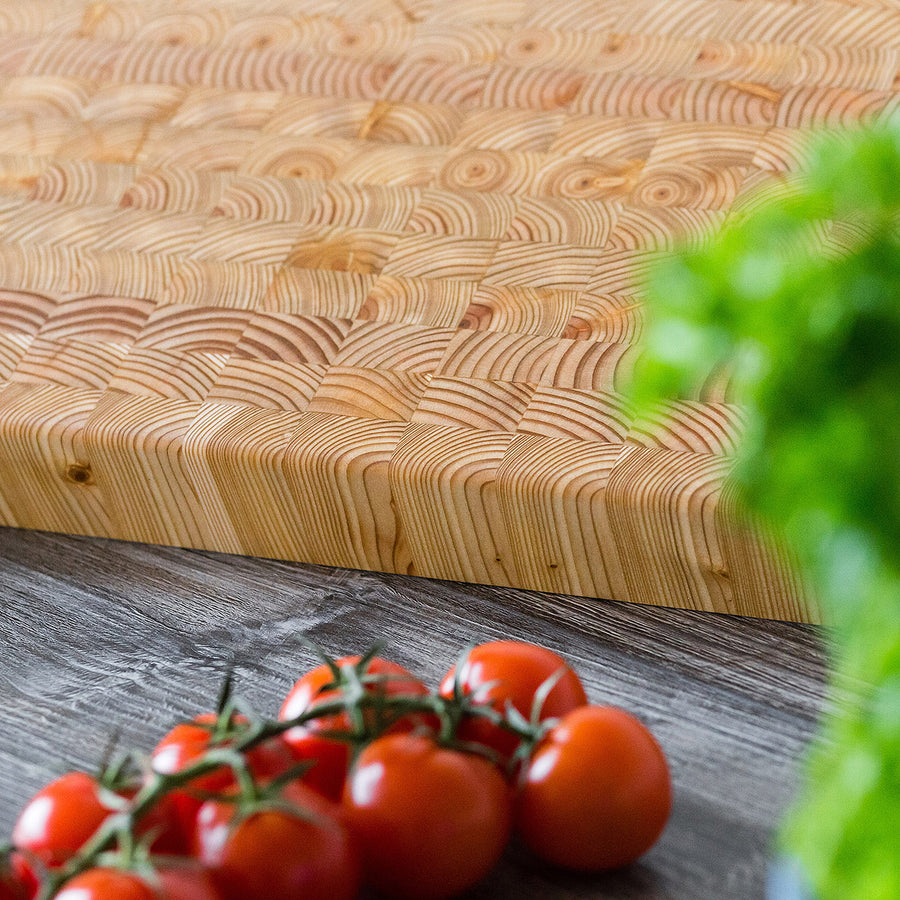 Larch Wood Medium End Grain Cutting Board