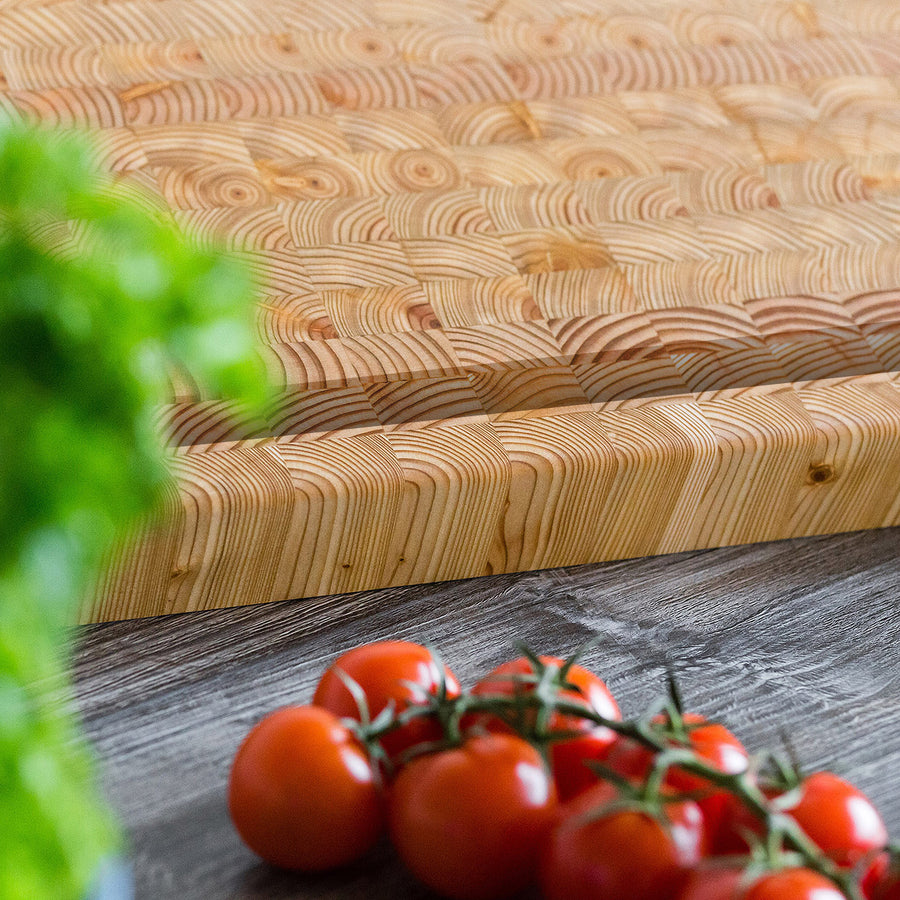 Larch Wood Large Carver's End Grain Cutting Board