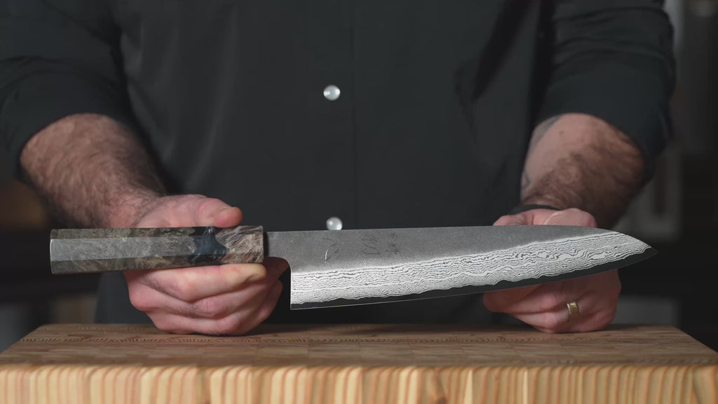 Hatsukokoro Atelier Kurouchi Damascus 9.4" Gyuto