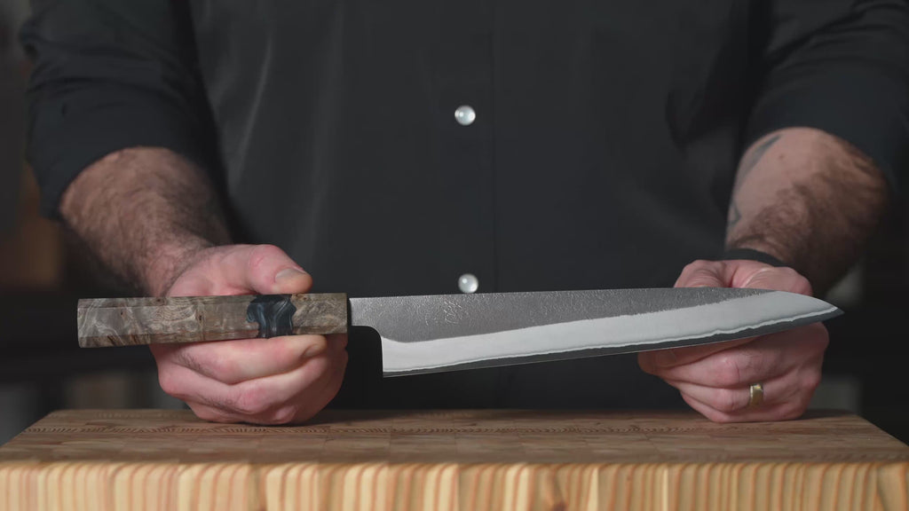 Yoshikane Shirogami #2 Kurouchi Stainless Clad 9.4" Sujihiki