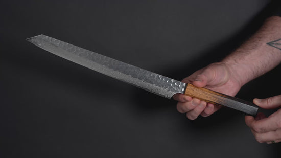 Sakai Takayuki Damascus Kengata Yanagiba Japanese Slicing Knife