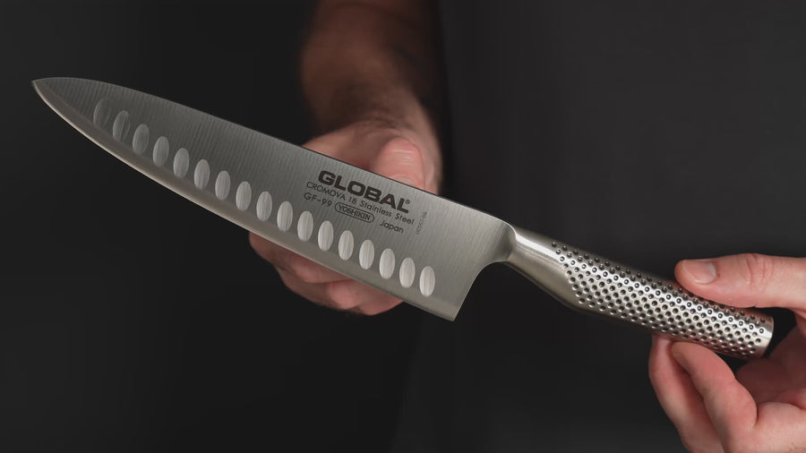 Global 8" Model X Chef's Knife with Hollow Edge