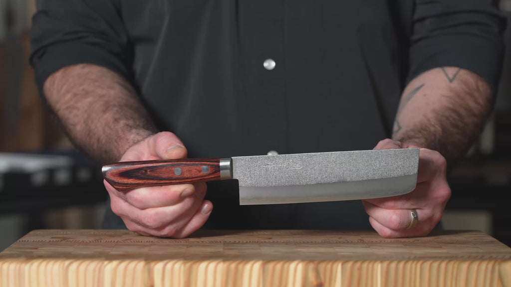 Masutani VG1 Nashiji 6.7" Nakiri, Brown Handle