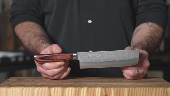 Masutani VG1 Nashiji 6.7" Nakiri, Brown Handle