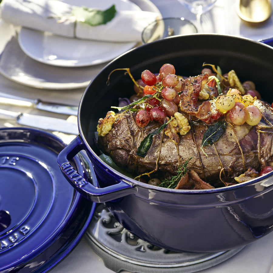 Staub Dutch Oven Round Cast Iron Cocotte Sapphire